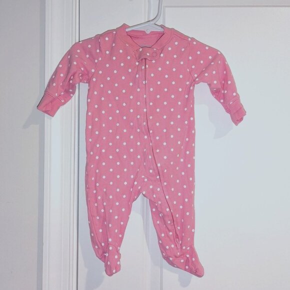 🐲3 FOR $9🦄 Carter's Polka Dot Double Zipper One Piece Footed Sleeper Pajamas - Picture 1 of 2